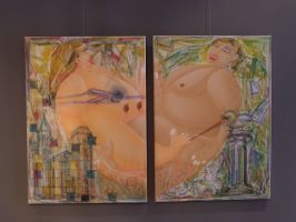Herzsache Ölgemälde 2 x (50 x 70) Knoche/Grüner - virtual art gallery Affeere