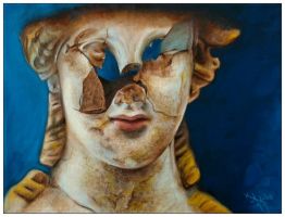 Beschädigter Kopf einer Statue 40x30 Kunstgalerie Affeere