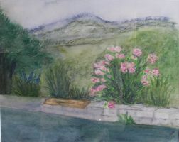 Im Garten von Ino aquarell, virtual art gallery Affeere